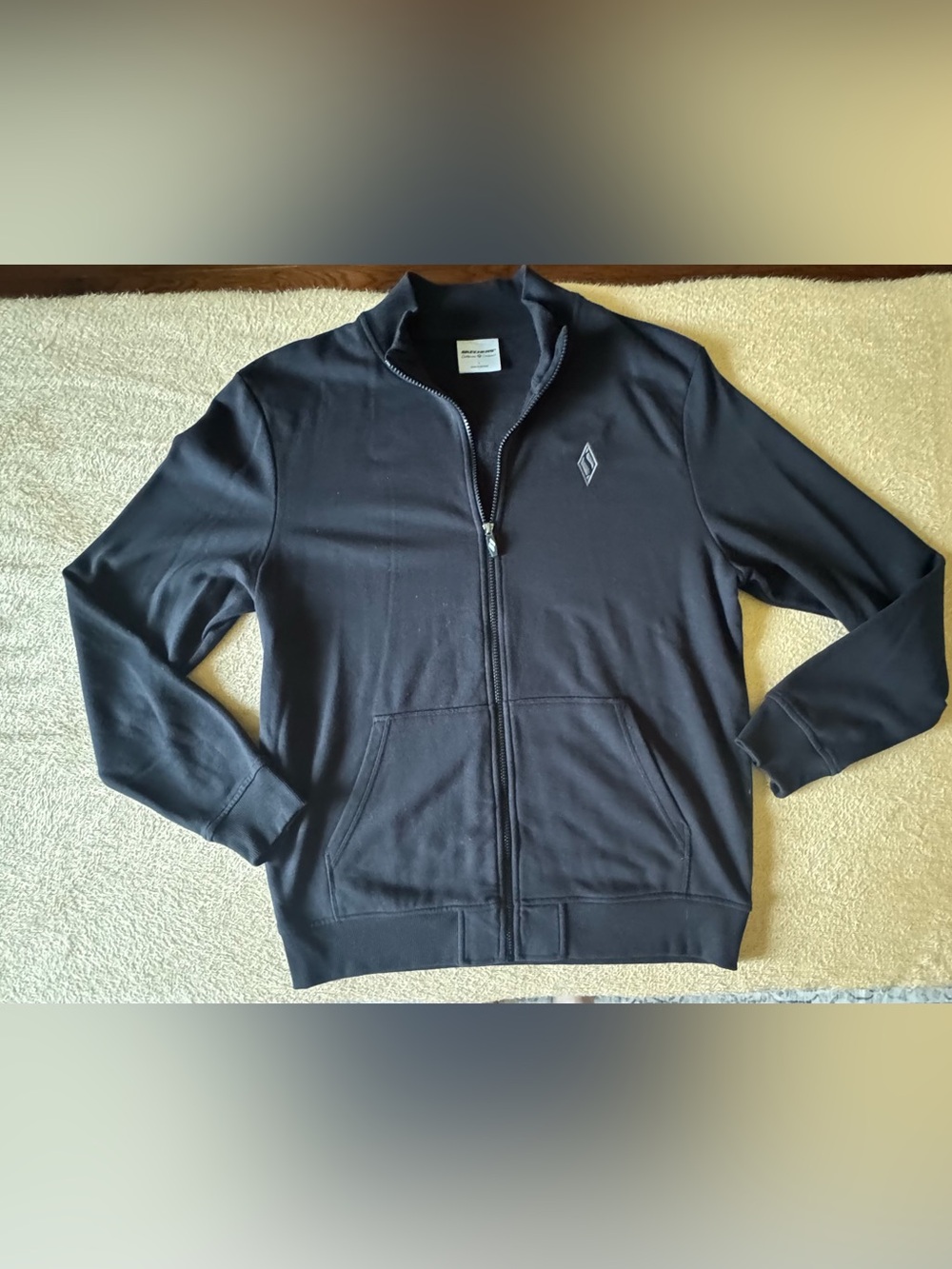 Skechers Men's Black Lightweight Zip-Up Shirt Jacket